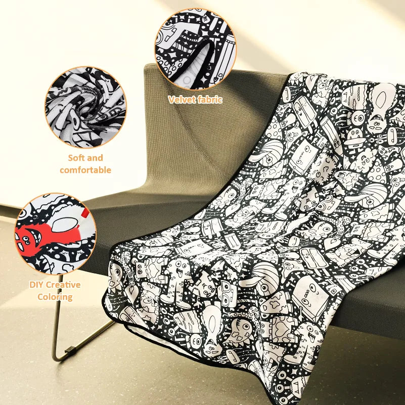 PINTAMANTA™ · Manta para Colorear XL - 150 × 125 cm — 24 marcadores incluidos