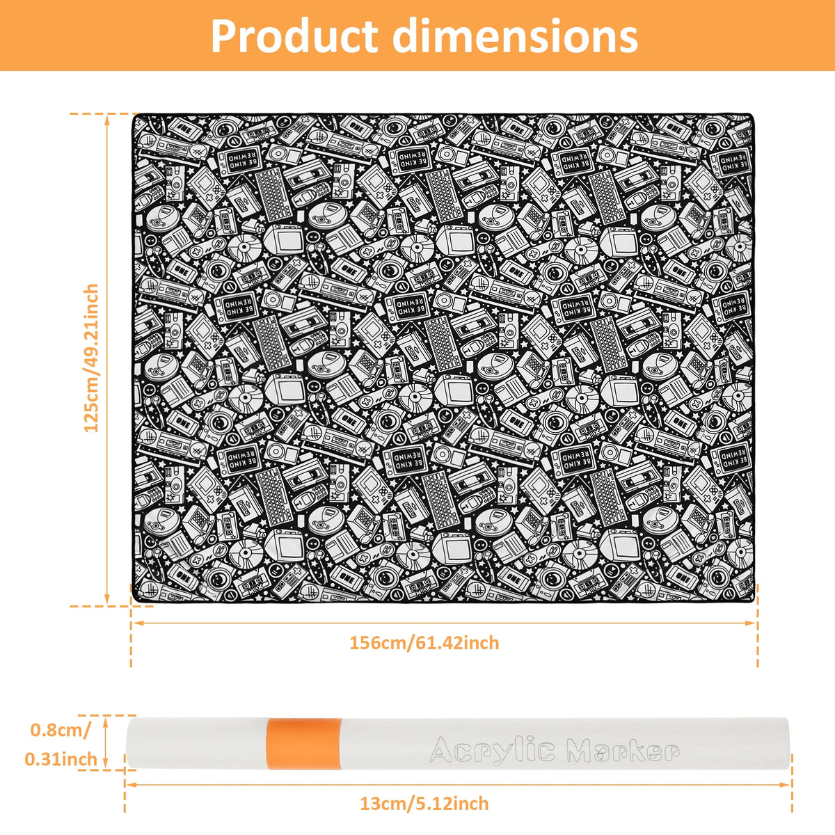 PINTAMANTA™ · Manta para Colorear XL - 150 × 125 cm — 24 marcadores incluidos
