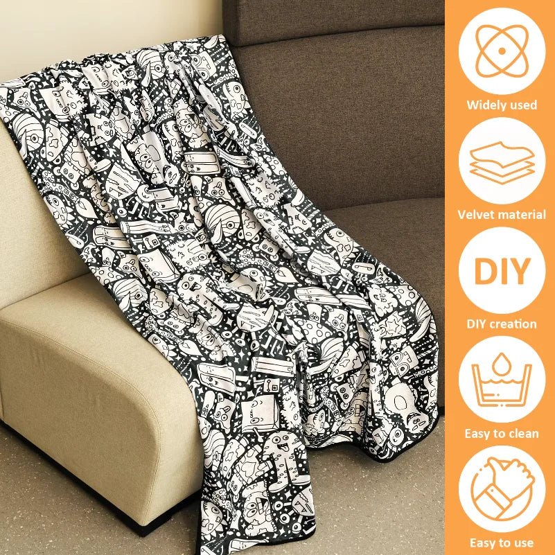 PINTAMANTA™ · Manta para Colorear XL - 150 × 125 cm — 24 marcadores incluidos