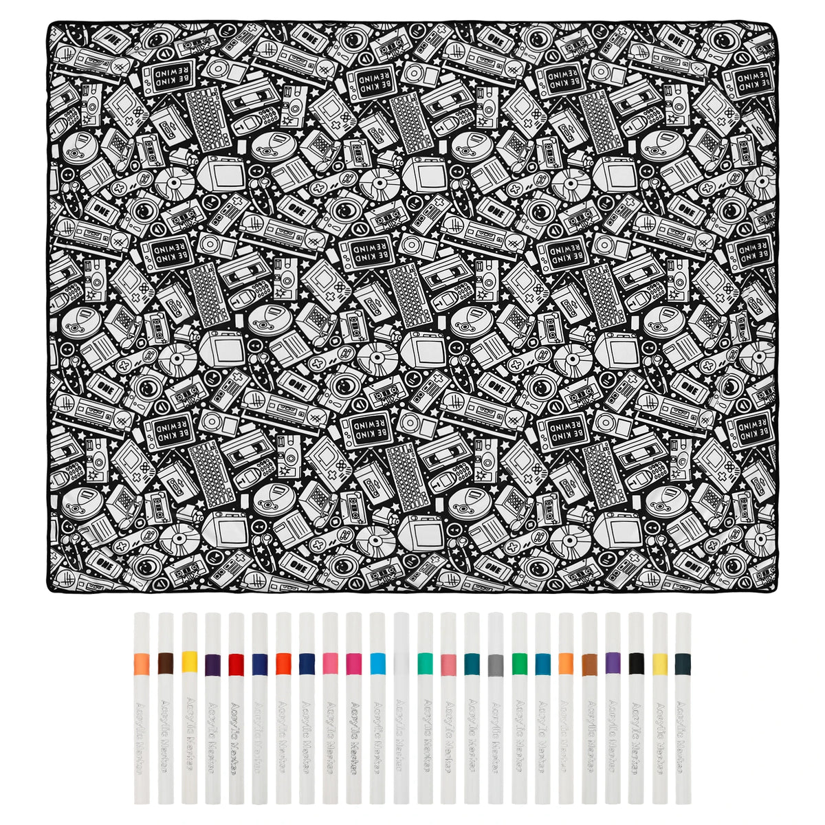 PINTAMANTA™ · Manta para Colorear XL - 150 × 125 cm — 24 marcadores incluidos