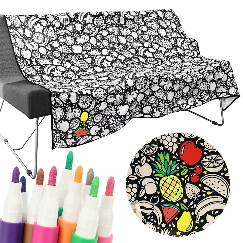 PINTAMANTA™ · Manta para Colorear XL - 150 × 125 cm — 24 marcadores incluidos