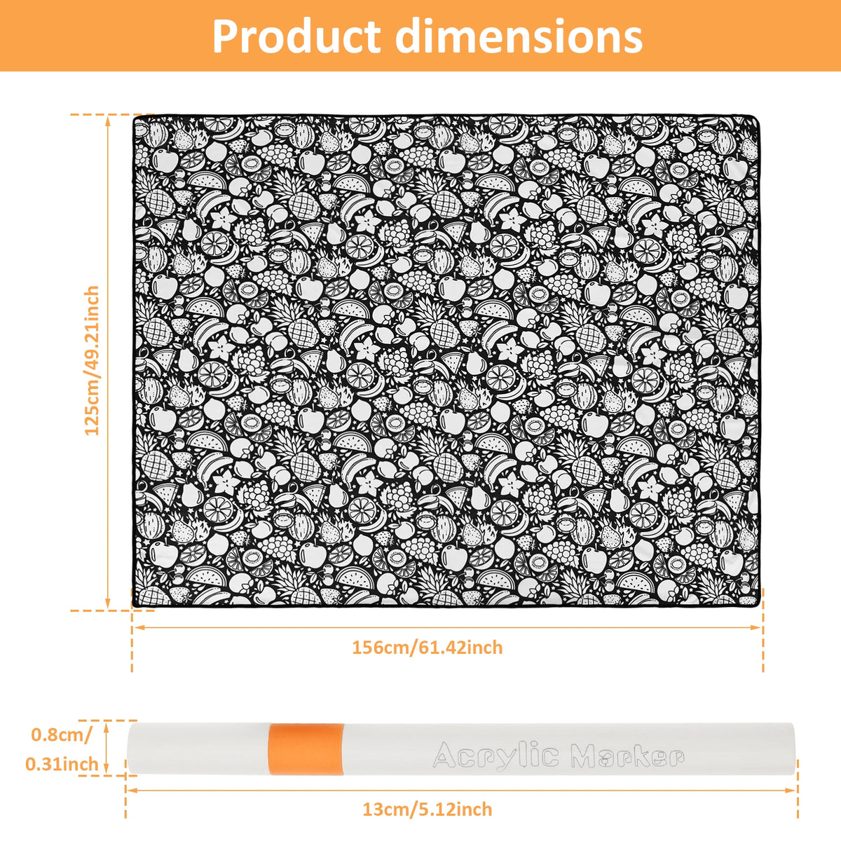 PINTAMANTA™ · Manta para Colorear XL - 150 × 125 cm — 24 marcadores incluidos
