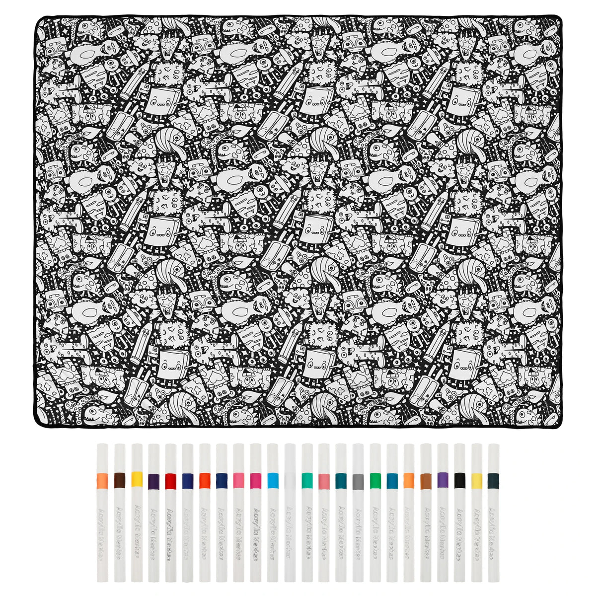 PINTAMANTA™ · Manta para Colorear XL - 150 × 125 cm — 24 marcadores incluidos